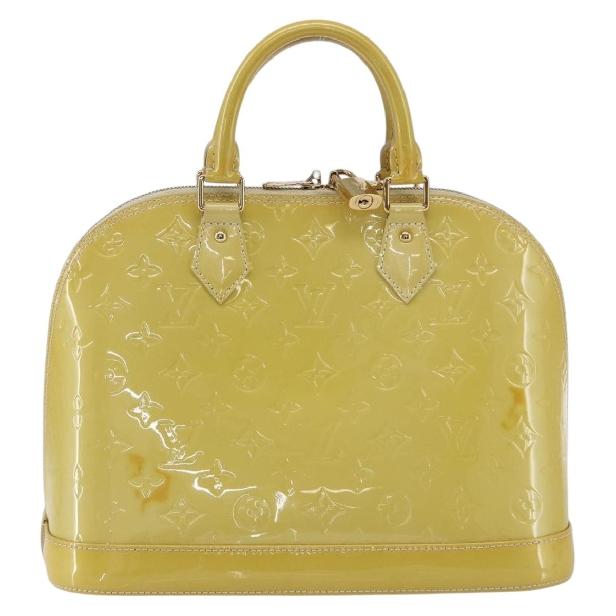 Louis Vuitton Alma Handbag Monogram Vernis Beige Patent_Leather Handbag