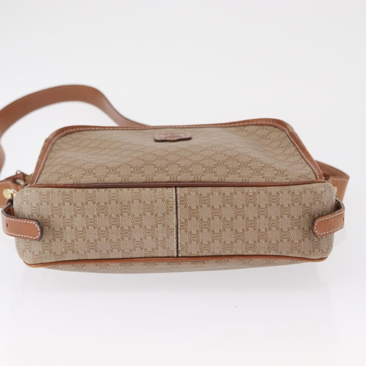 Celine Vintage Macadam Shoulder Bag Canvas And Leather Beige Canvas Shoulder Bag Bag