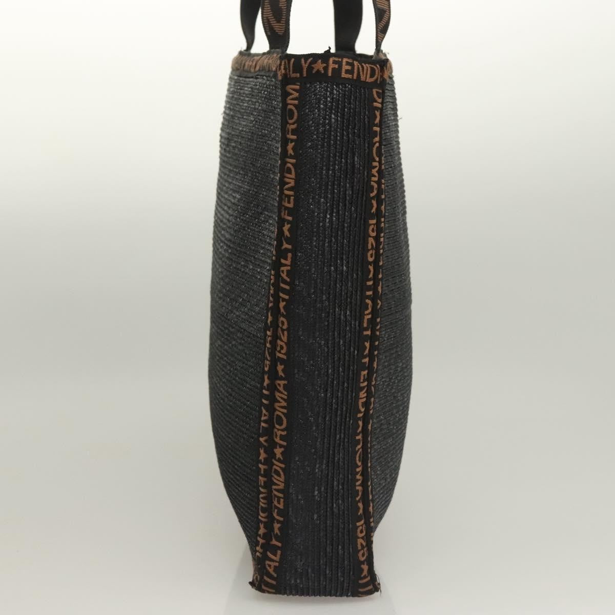 Fendi Zucca Tote Bag Straw Black Wood Tote Bag Bag