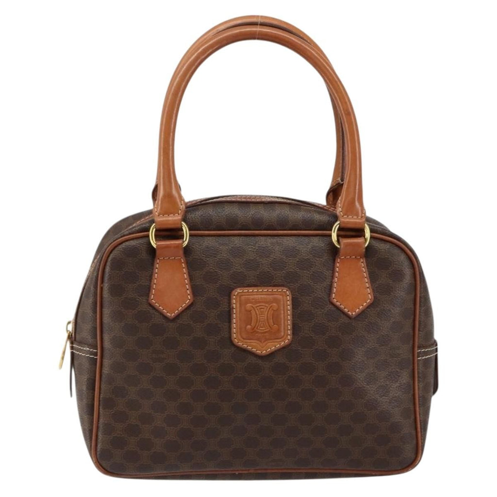 Celine Macadam Handbag Macadam With Leather Brown Canvas Handbag