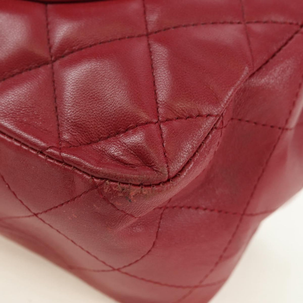 Chanel Classic Single Flap Bag Quilted Lambskin Red Leather Shoulder Bag Bag
