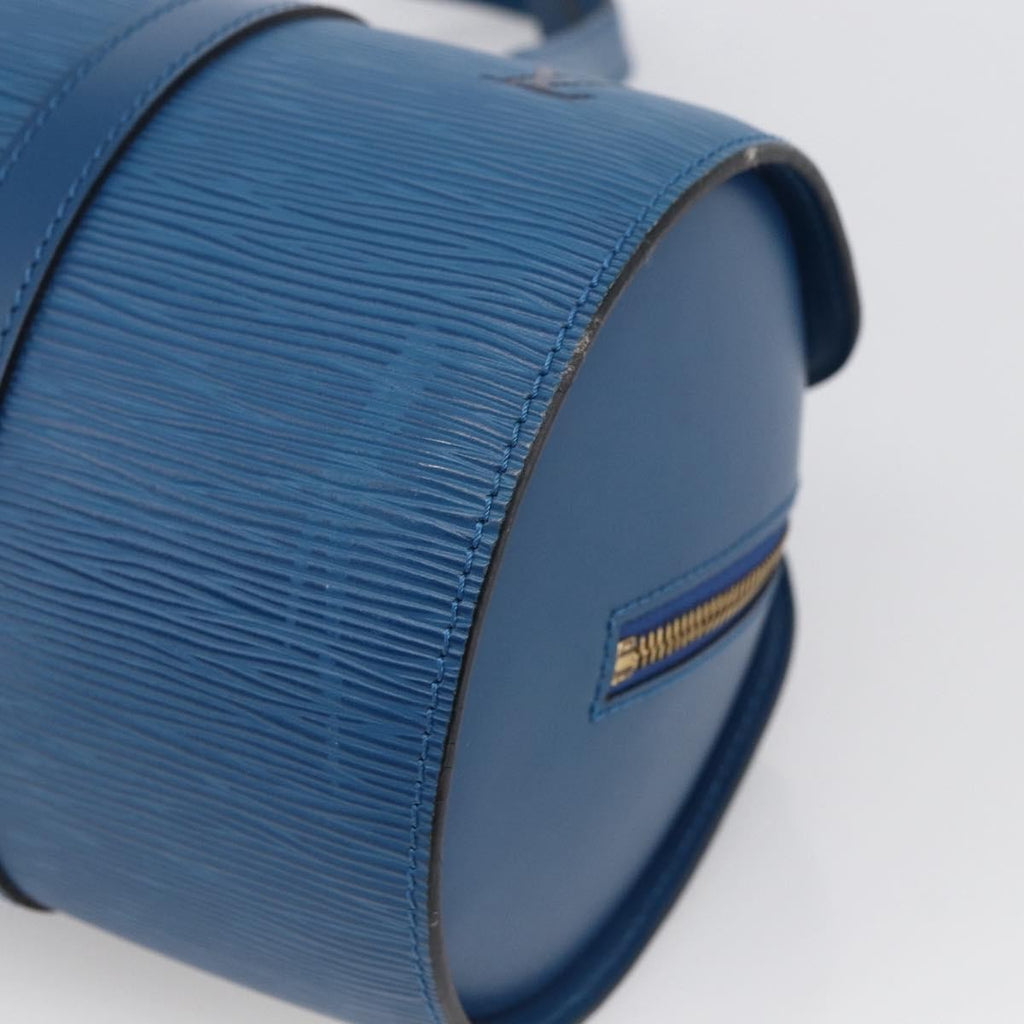 Louis Vuitton Soufflot Handbag Epi Leather Blue Leather Handbag