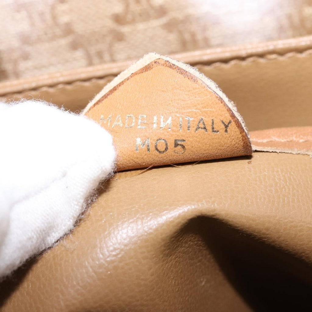 Celine Macadam Shoulder Bag Pvc Leather Beige Canvas Shoulder Bag Bag