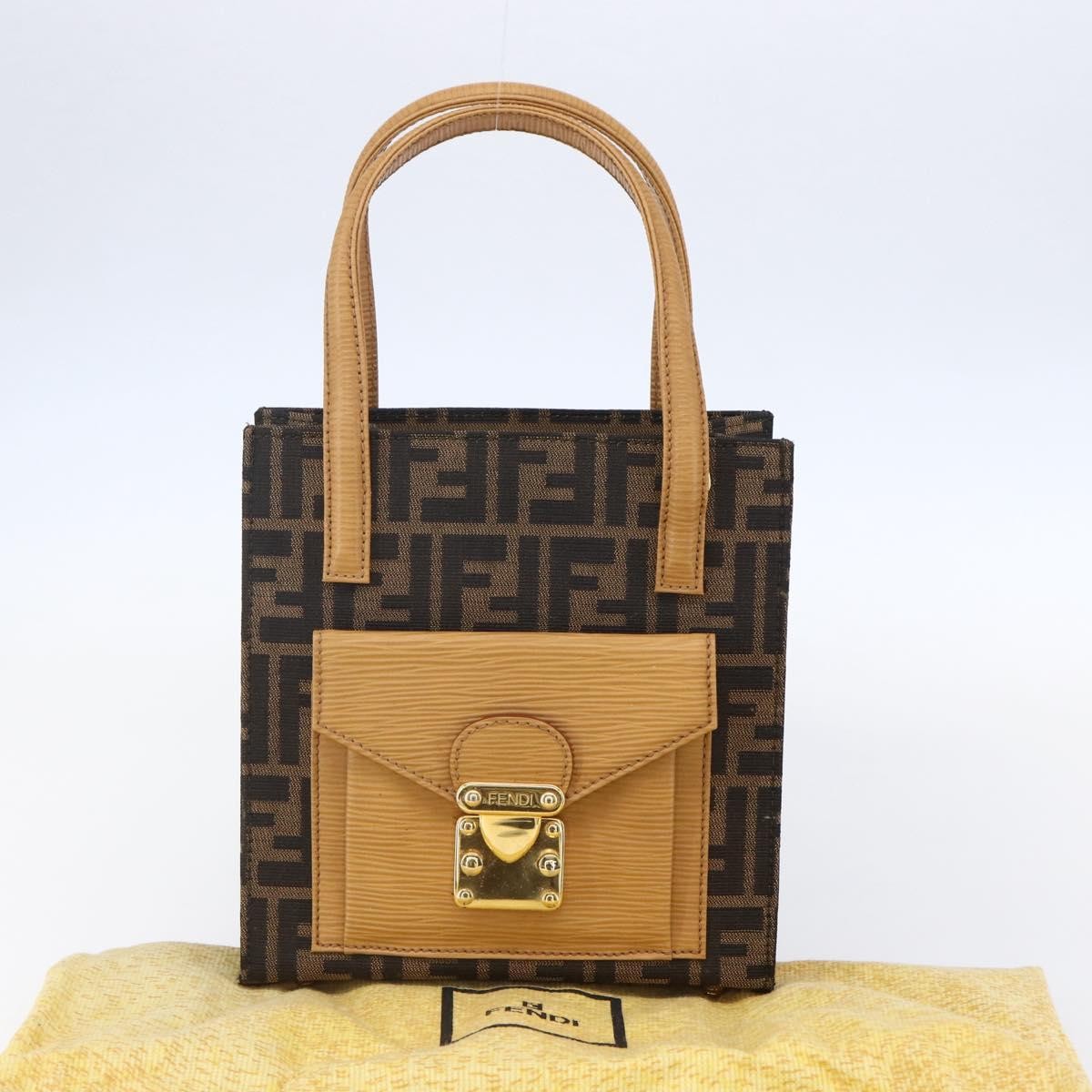 Fendi Vintage Top Handle Bag Zucca Canvas Brown Canvas Handbag