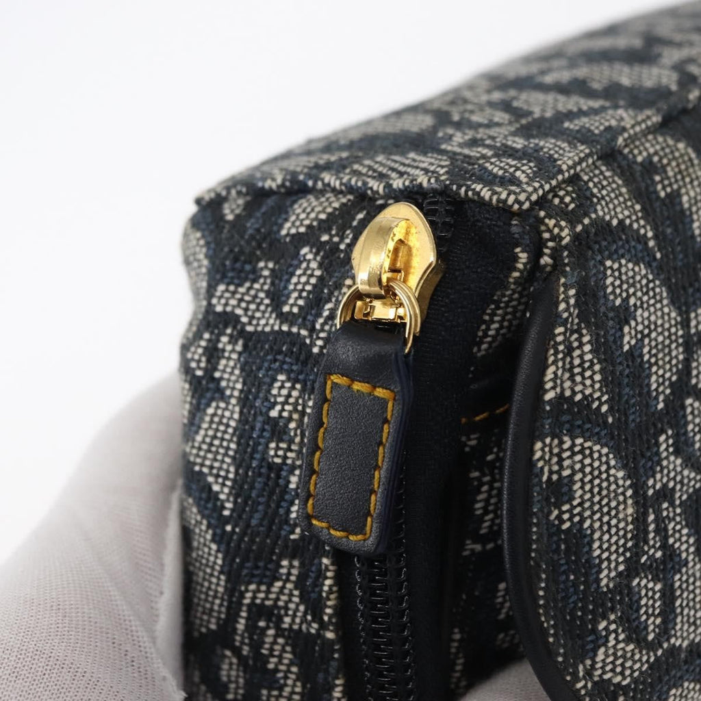 Christian Dior Saddle Zip Pouch Diorissimo Canvas Blue Canvas Clutche & Pouche Bag (Pre-Owned)