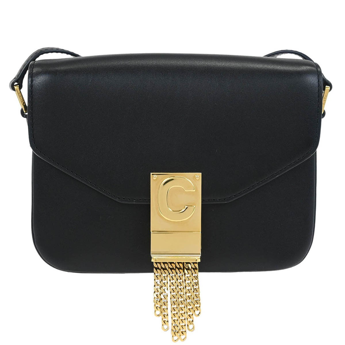 Celine C Bag Leather Small Black Leather Shoulder Bag Bag