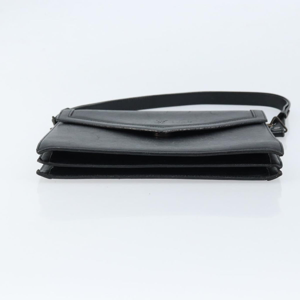 Saint Laurent Vintage Handbag Leather Black Leather Handbag (Pre-Owned)