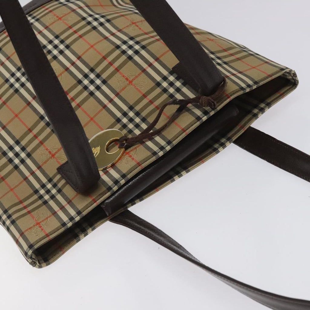 Burberry Nova Check Tote Canvas And Leather Beige Canvas Tote Bag