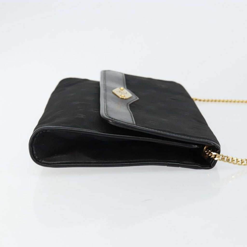 Christian Dior Vintage Cd Chain Flap Shoulder Bag Diorissimo Canvas Black Nylon Shoulder Bag Bag (Pre-Owned)