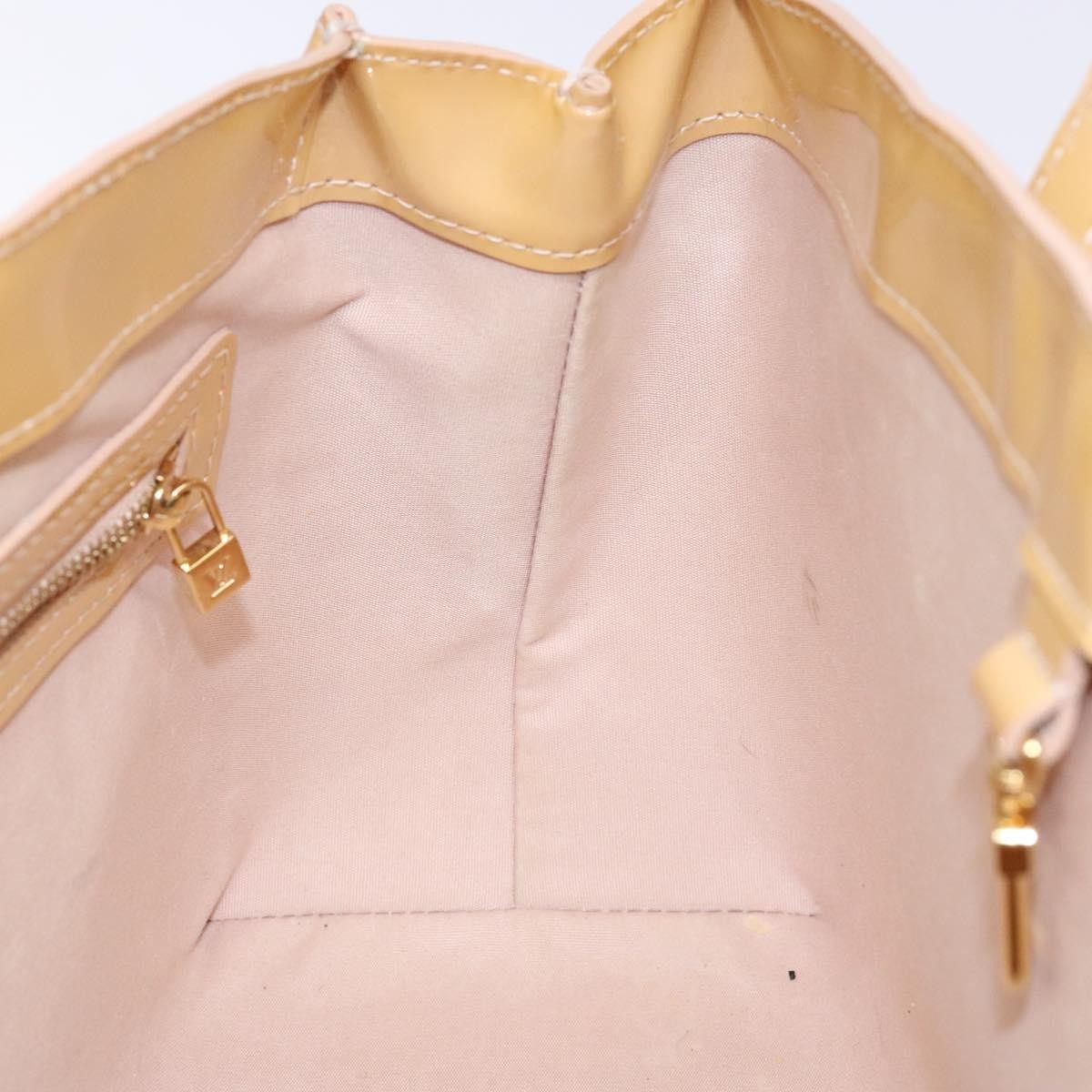 Louis Vuitton Wilshire Handbag Monogram Vernis Beige Patent_Leather Bag