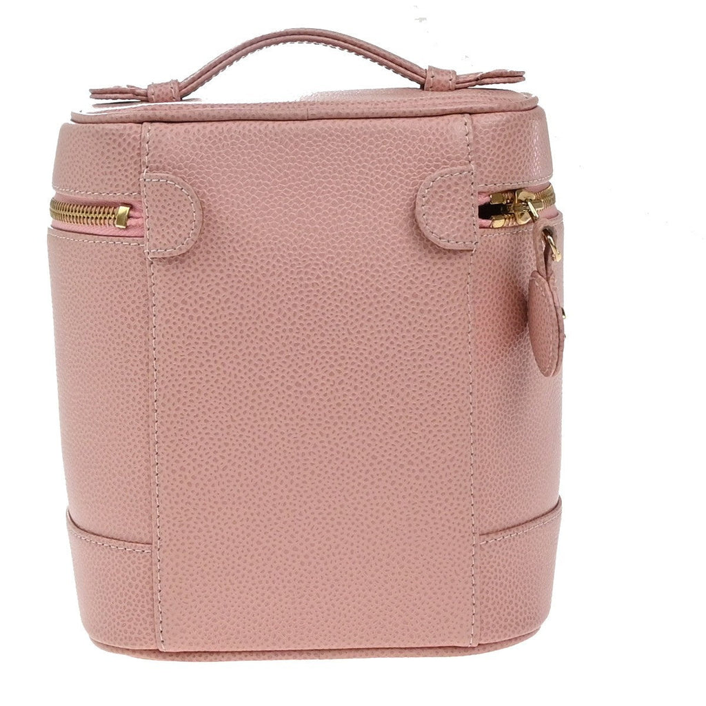 Chanel Vintage Timeless Cosmetic Case Caviar Pink Leather Handbag