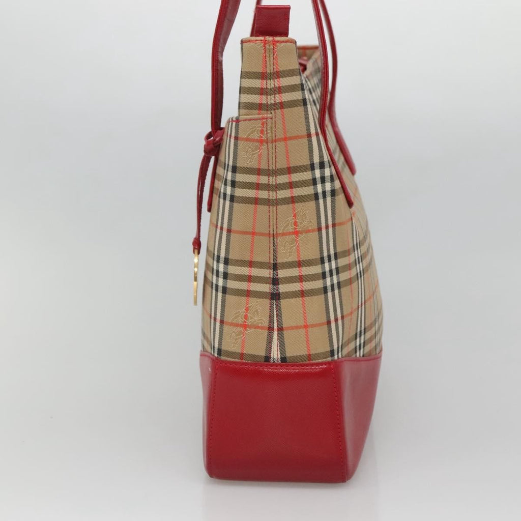 Burberry Nova Check Tote Canvas And Leather Beige Canvas Tote Bag