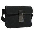 Gucci Buckle Belt Bag Gg Canvas Black Canvas Bag (Pre-Owned)
