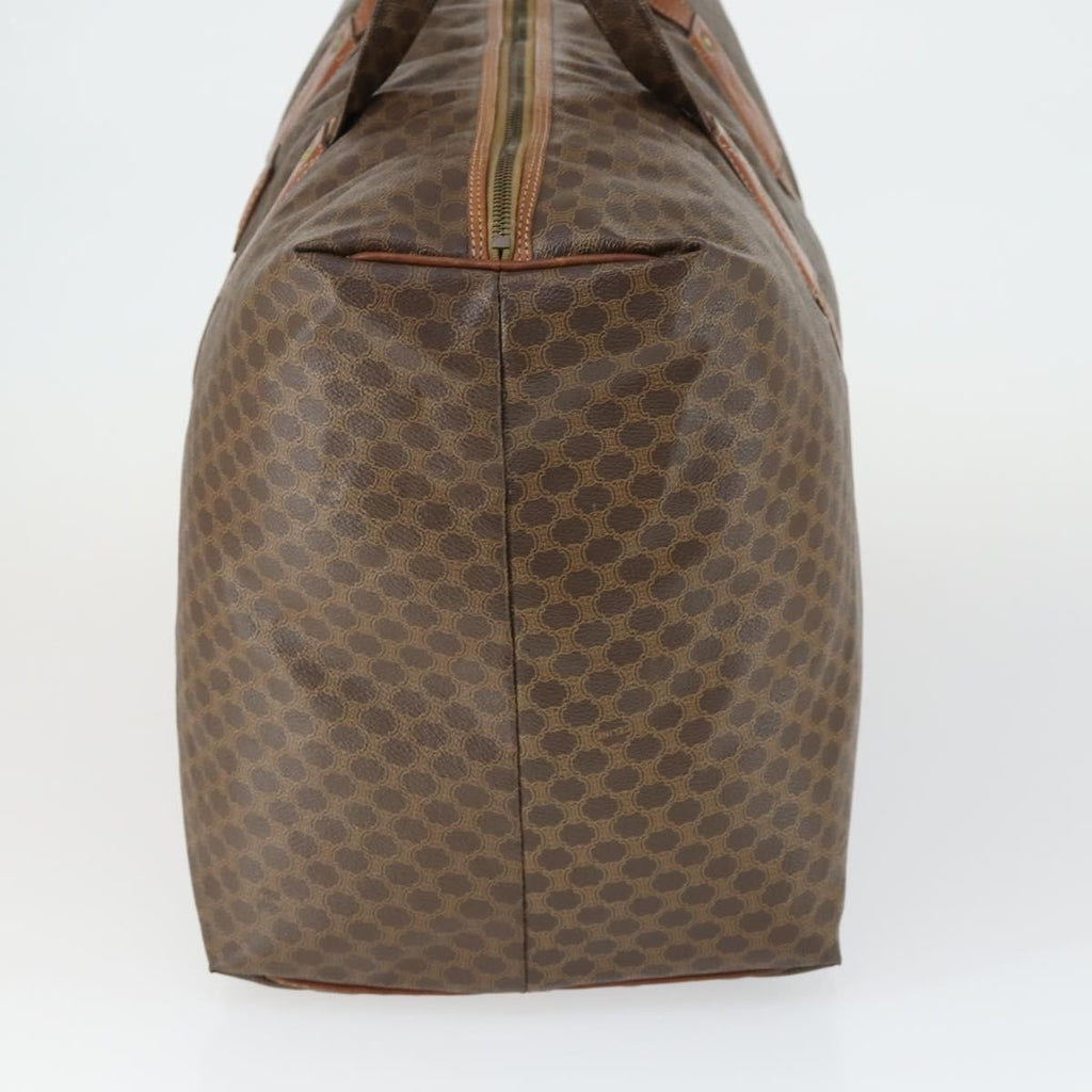 Celine Vintage Macadam Boston Bag Canvas And Leather Brown Canvas Travel Bag Bag