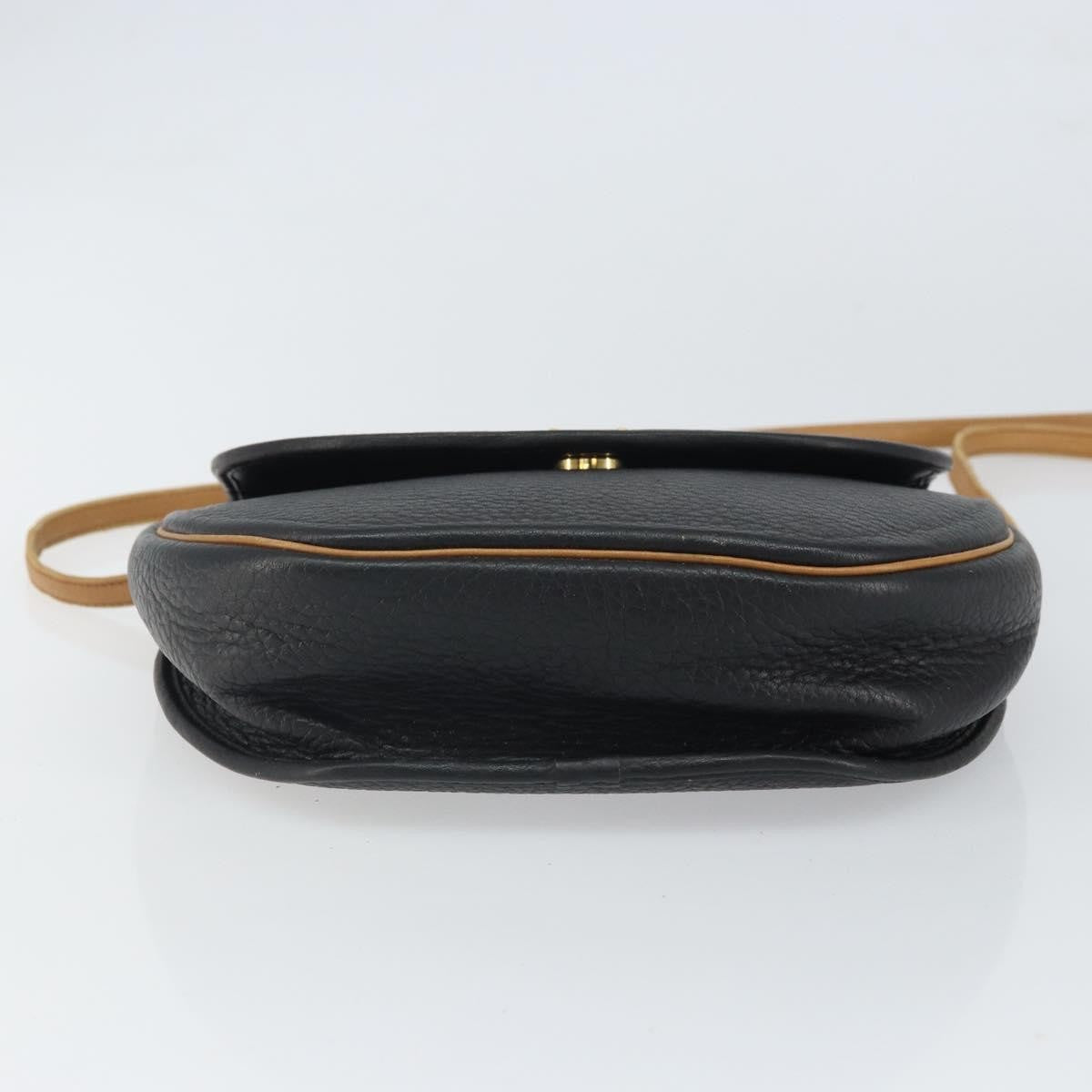 Christian Dior Vintage Cd Flap Shoulder Bag Leather Black Leather Shoulder Bag Bag (Pre-Owned)