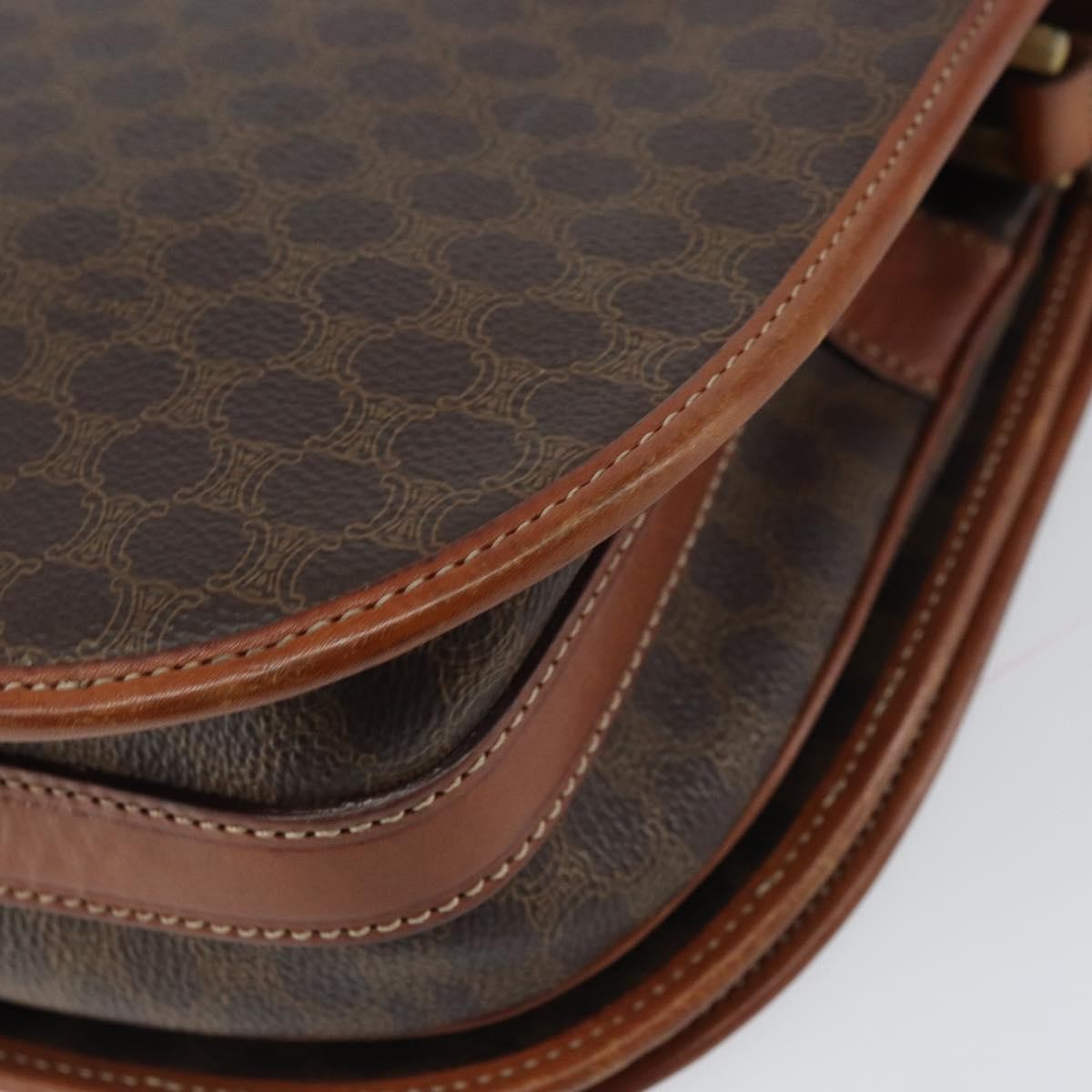 Celine Macadam Shoulder Bag Pvc Leather Brown Pvc Shoulder Bag Bag