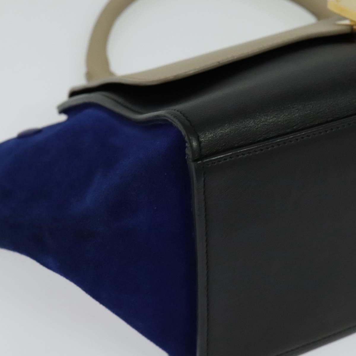 Celine Tricolor Trapeze Bag Leather Beige Leather Handbag