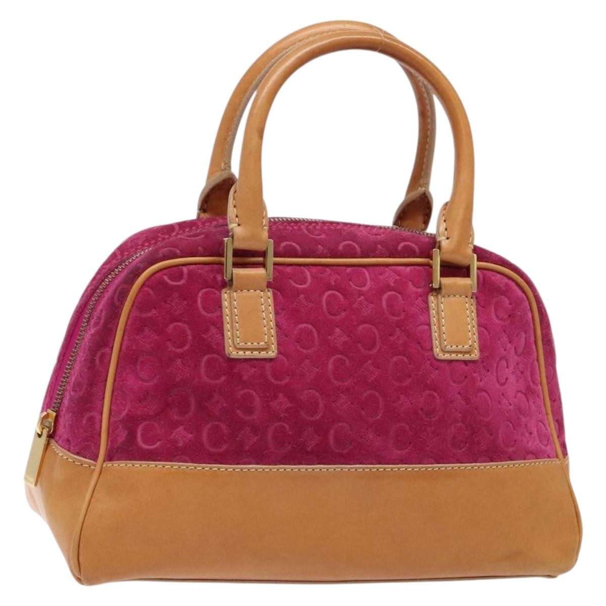 Celine Vintage Macadam Handbag C Macadam Suede Purple Suede Handbag