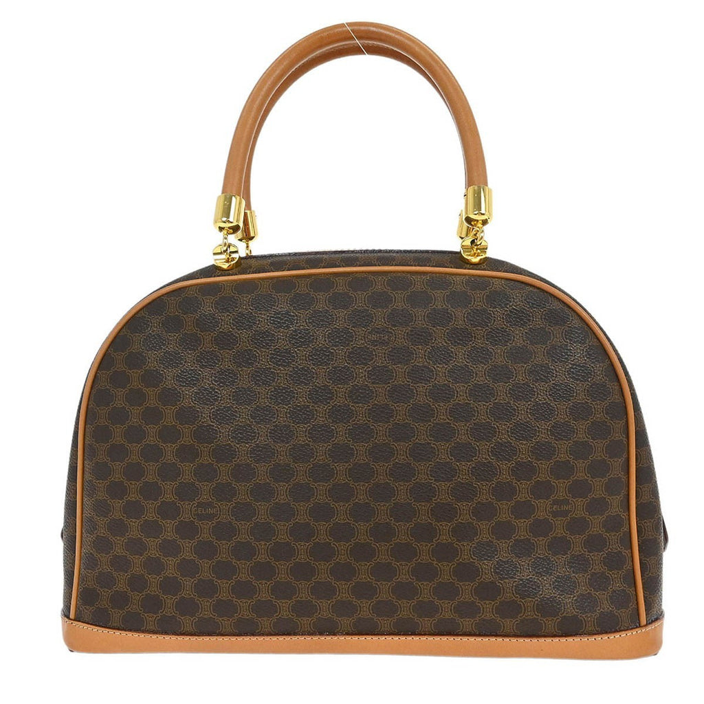 Celine C Macadam Handbag Canvas Brown Canvas Handbag