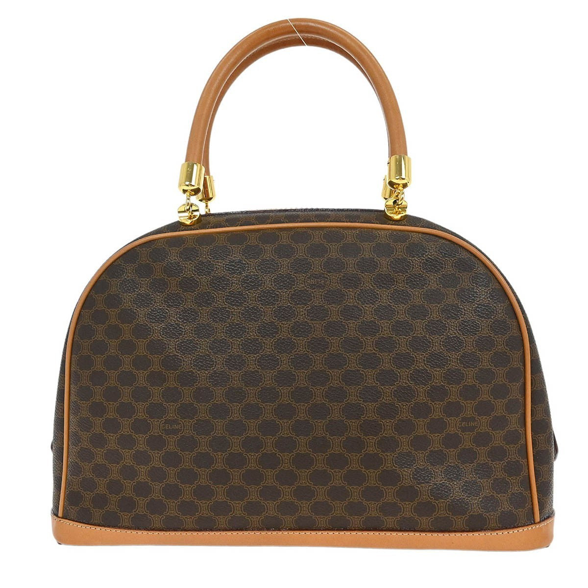 Celine C Macadam Handbag Canvas Brown Canvas Handbag