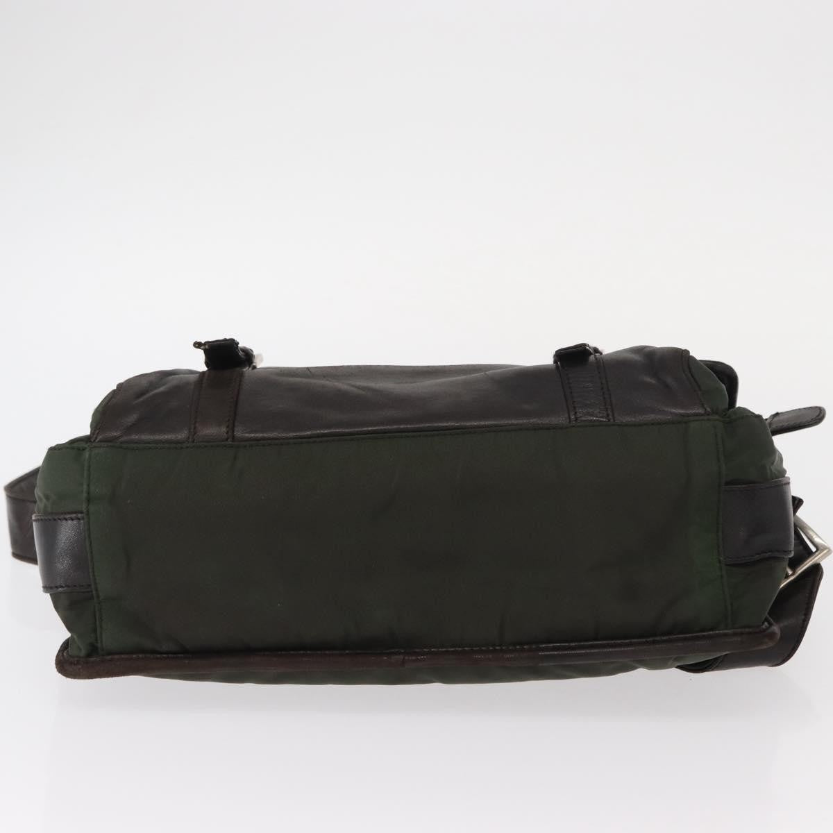 Prada Double Buckle Flap Messenger Bag Tessuto Khaki Nylon Shoulder Bag Bag