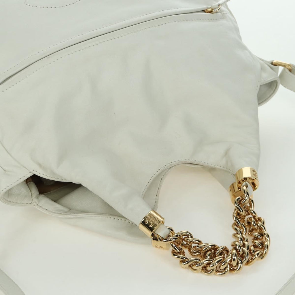 Chanel Rodeo Drive Hobo Leather White Leather Handbag