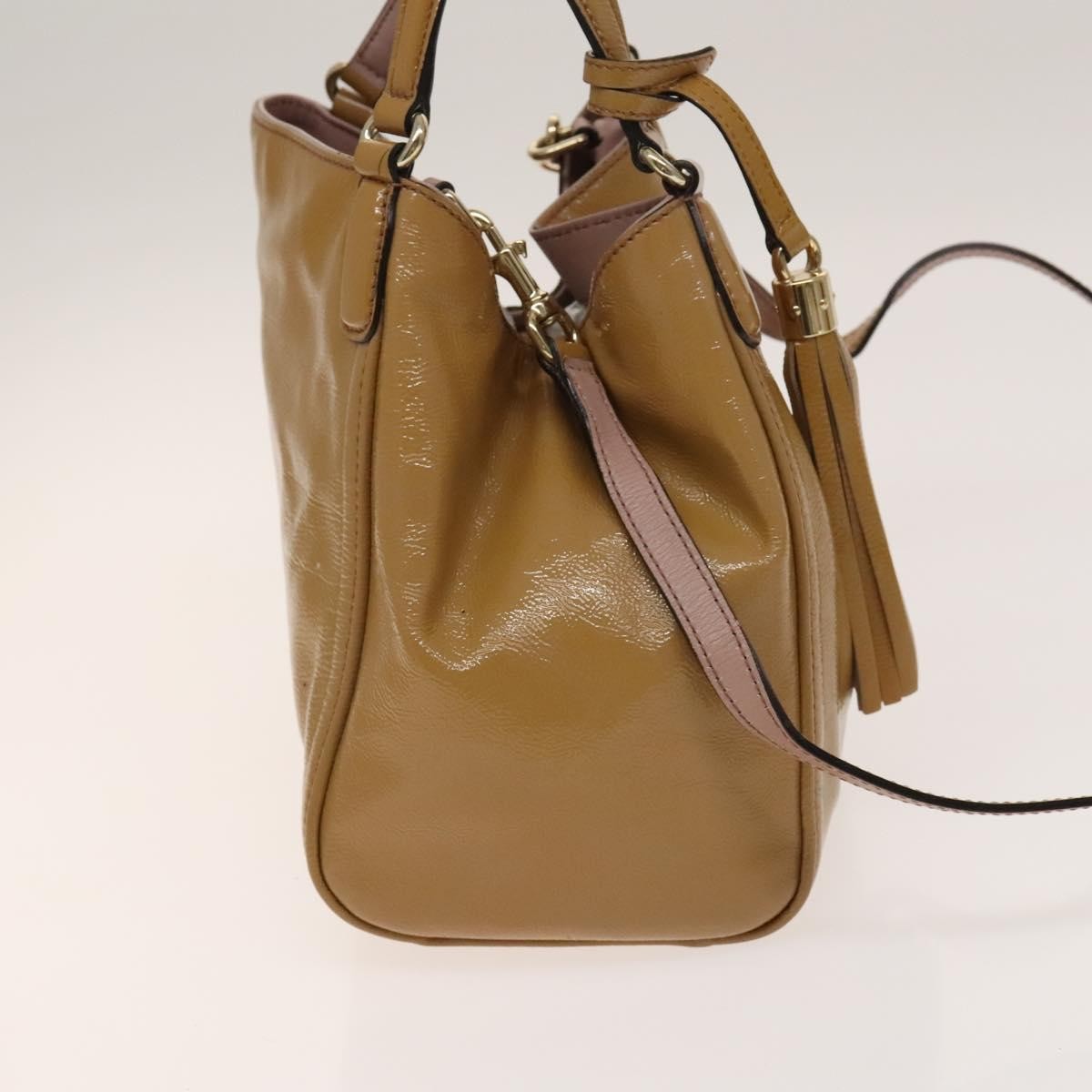 Gucci Soho Convertible Shoulder Bag Patent Beige Patent_Leather Shoulder Bag Bag (Pre-Owned)