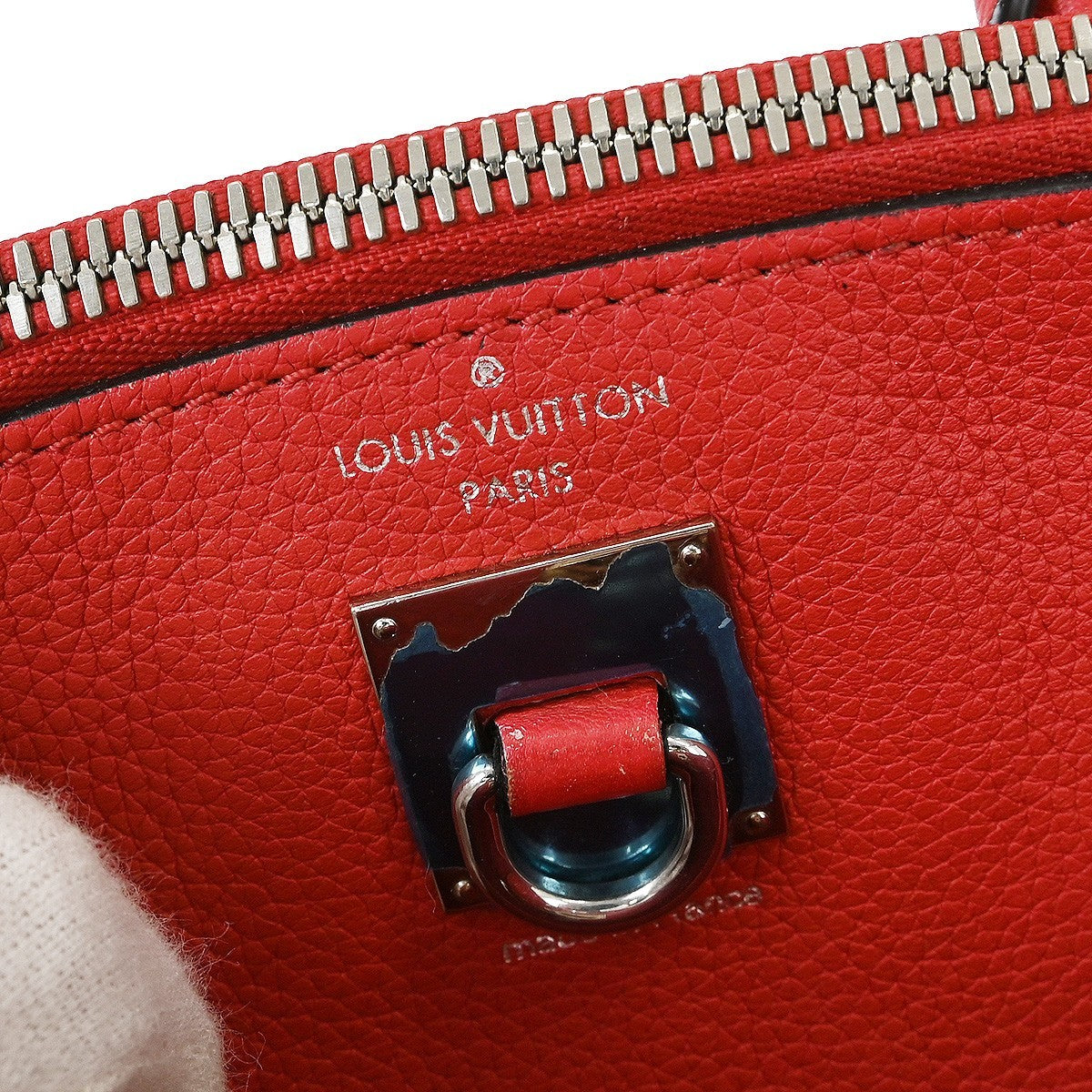 Louis Vuitton City Steamer Handbag Leather Red Leather Tote Bag