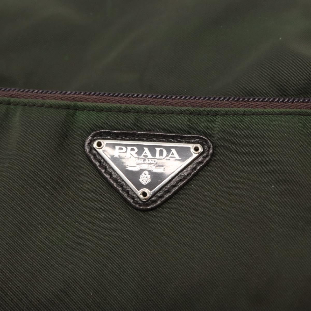 Prada Double Buckle Flap Messenger Bag Tessuto Khaki Nylon Shoulder Bag Bag