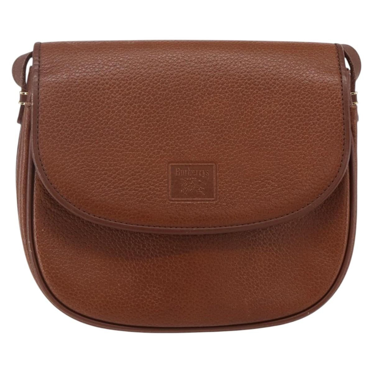 Burberry Vintage Shoulder Bag Leather Brown Leather Shoulder Bag