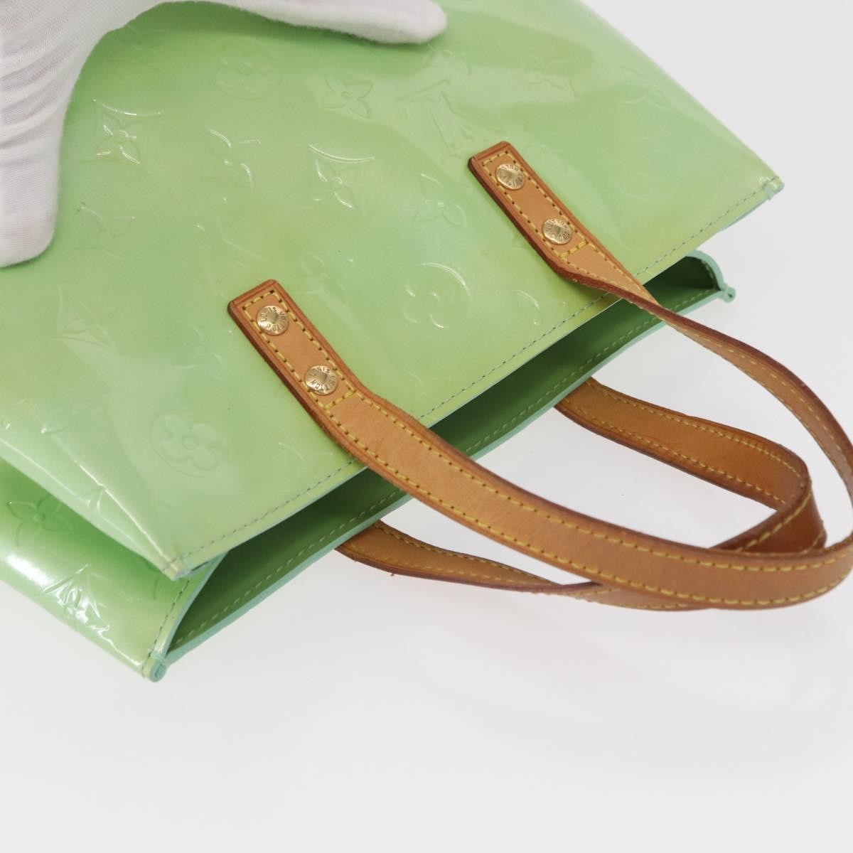 Louis Vuitton Reade Handbag Monogram Vernis Green Patent_Leather Tote Bag
