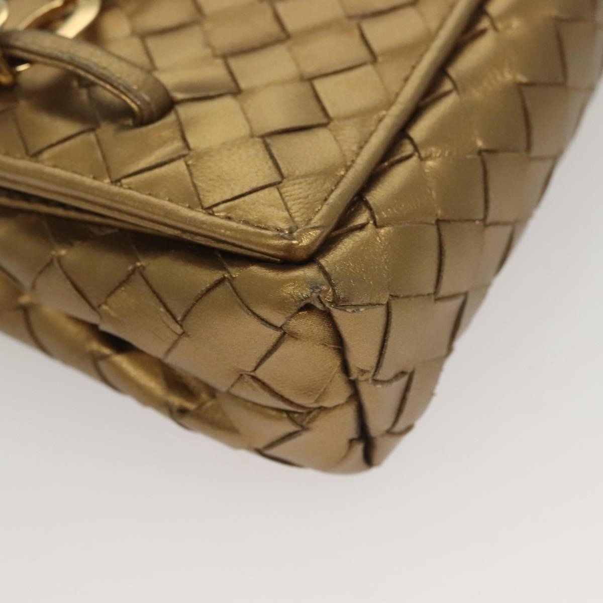 Bottega Veneta Chain Flap Shoulder Bag Leather Gold Leather Shoulder Bag Bag