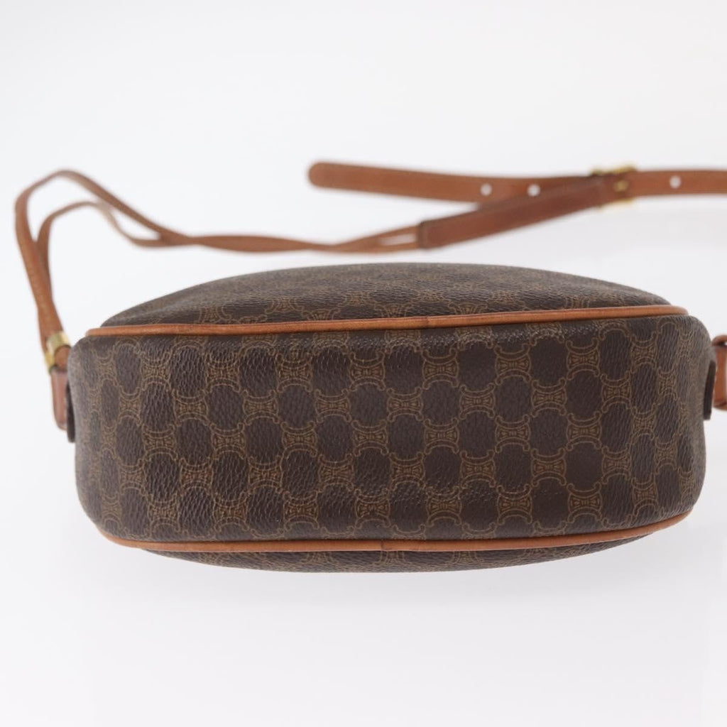 Celine Vintage Macadam Shoulder Bag Canvas And Leather Brown Canvas Shoulder Bag Bag