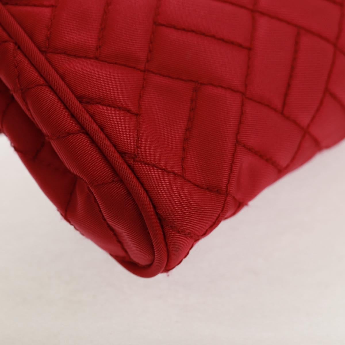 Prada Pushlock Chain Flap Bag Quilted Tessuto Red Nylon Shoulder Bag Bag