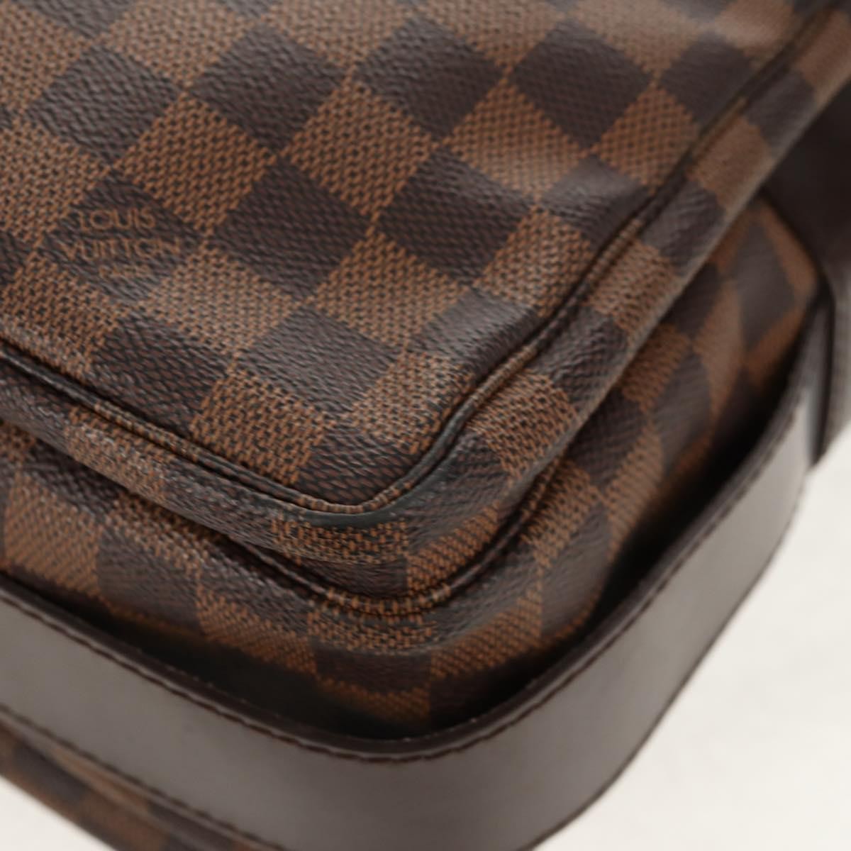 Louis Vuitton Naviglio Handbag Damier Brown Canvas Shoulder Bag