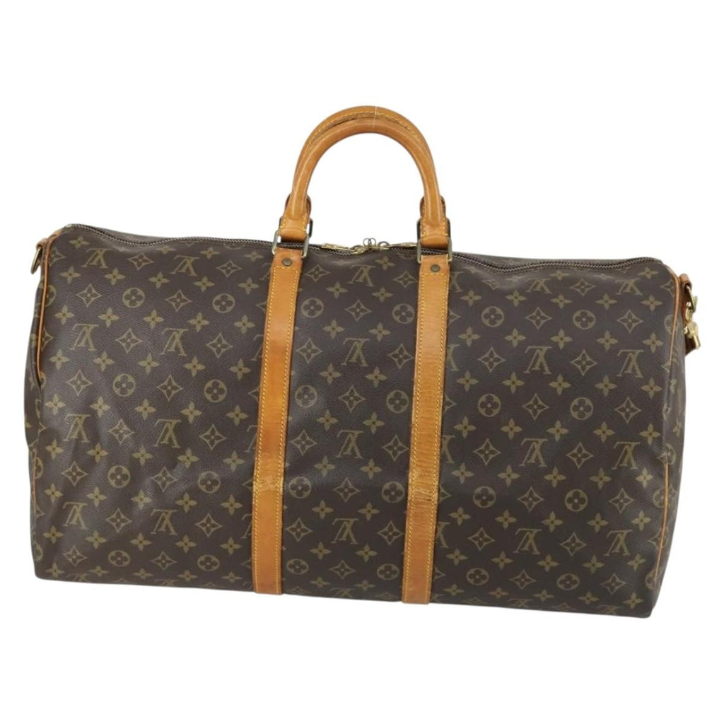 Louis Vuitton Keepall Bandouliere Bag Monogram Canvas Brown Canvas Travel Bag