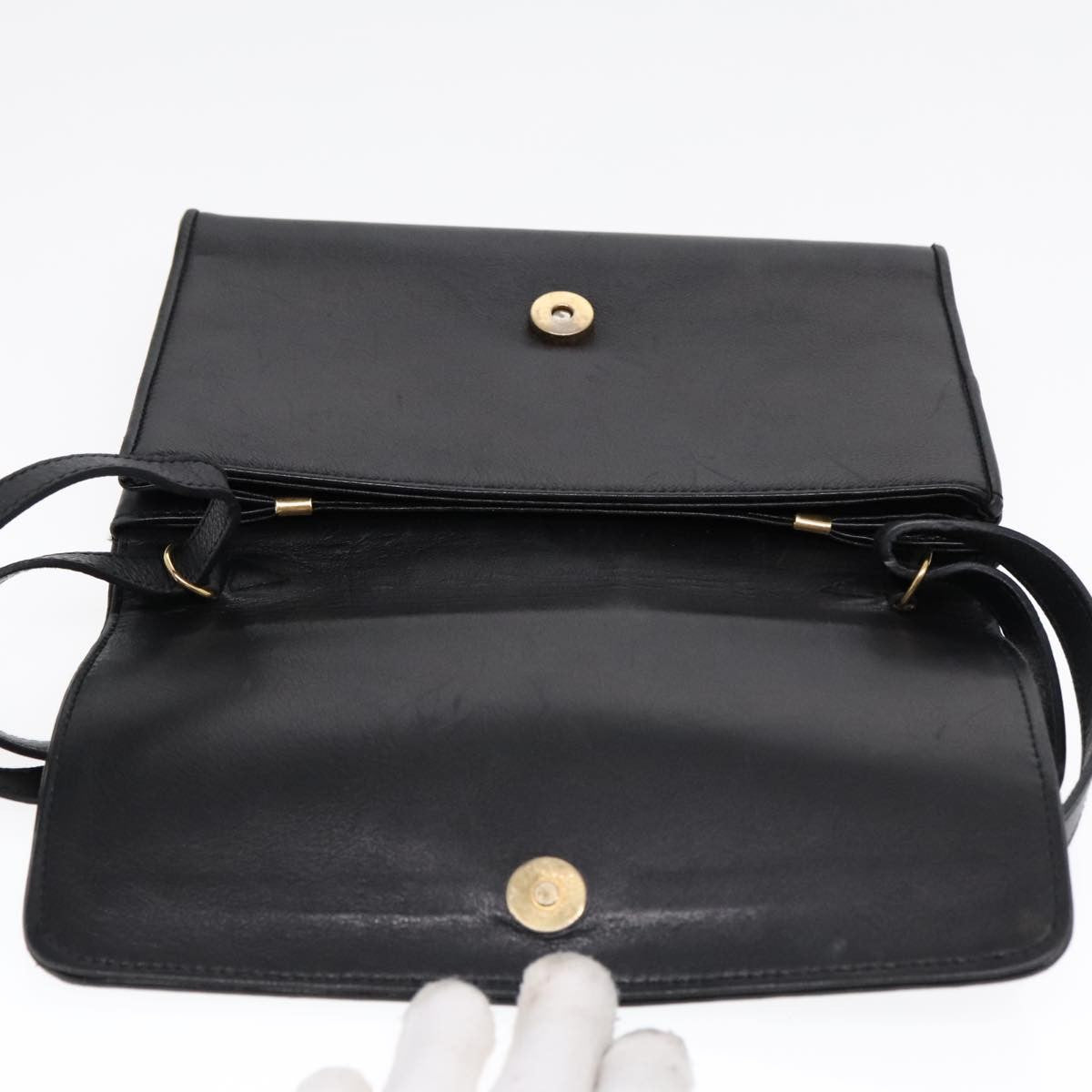 Celine Vintage Shoulder Bag Leather Black Leather Shoulder Bag Bag