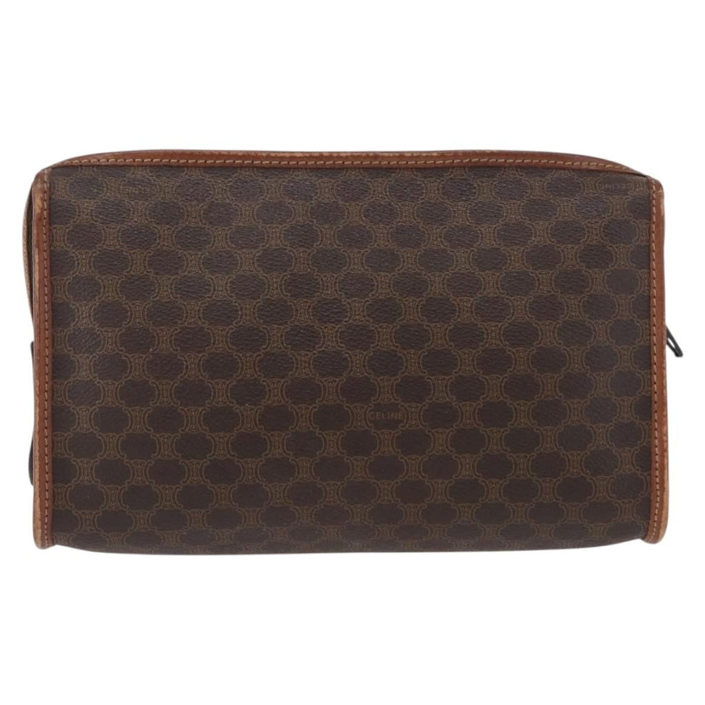 Celine Macadam Pochette Canvas And Leather Brown Canvas Clutche & Pouche Bag