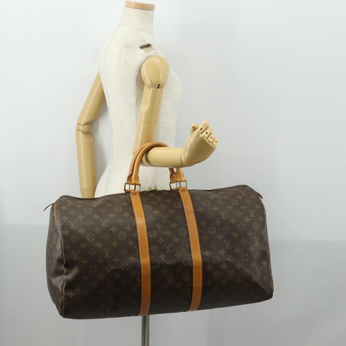 Louis Vuitton Keepall Bag Monogram Canvas Brown Canvas Travel Bag