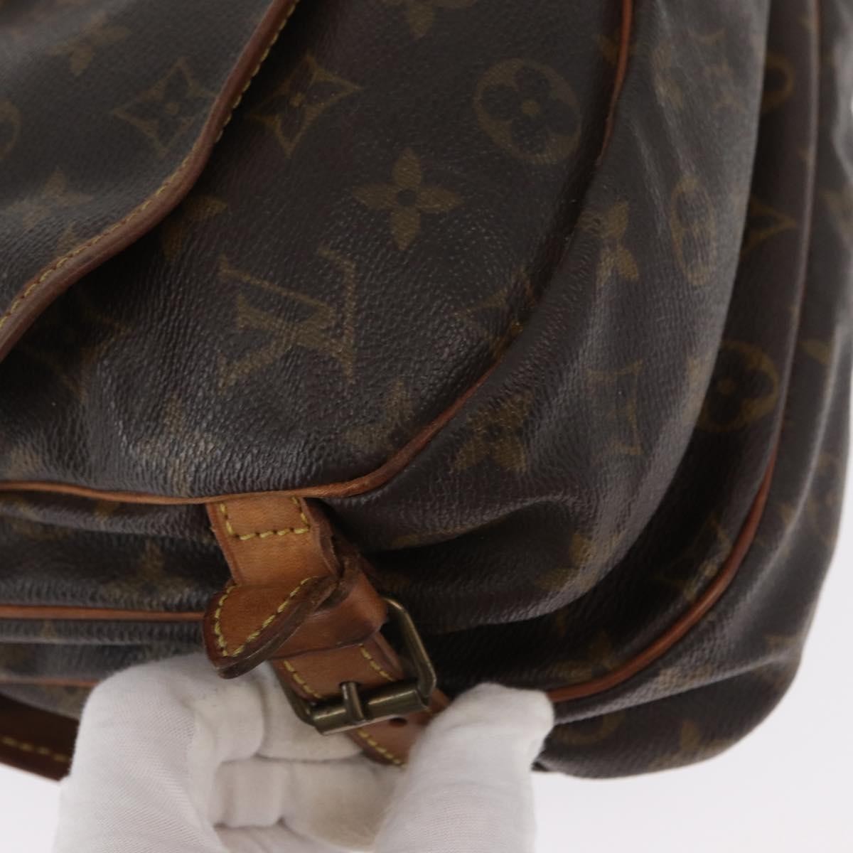 Louis Vuitton Saumur Handbag Monogram Canvas Brown Canvas Shoulder Bag