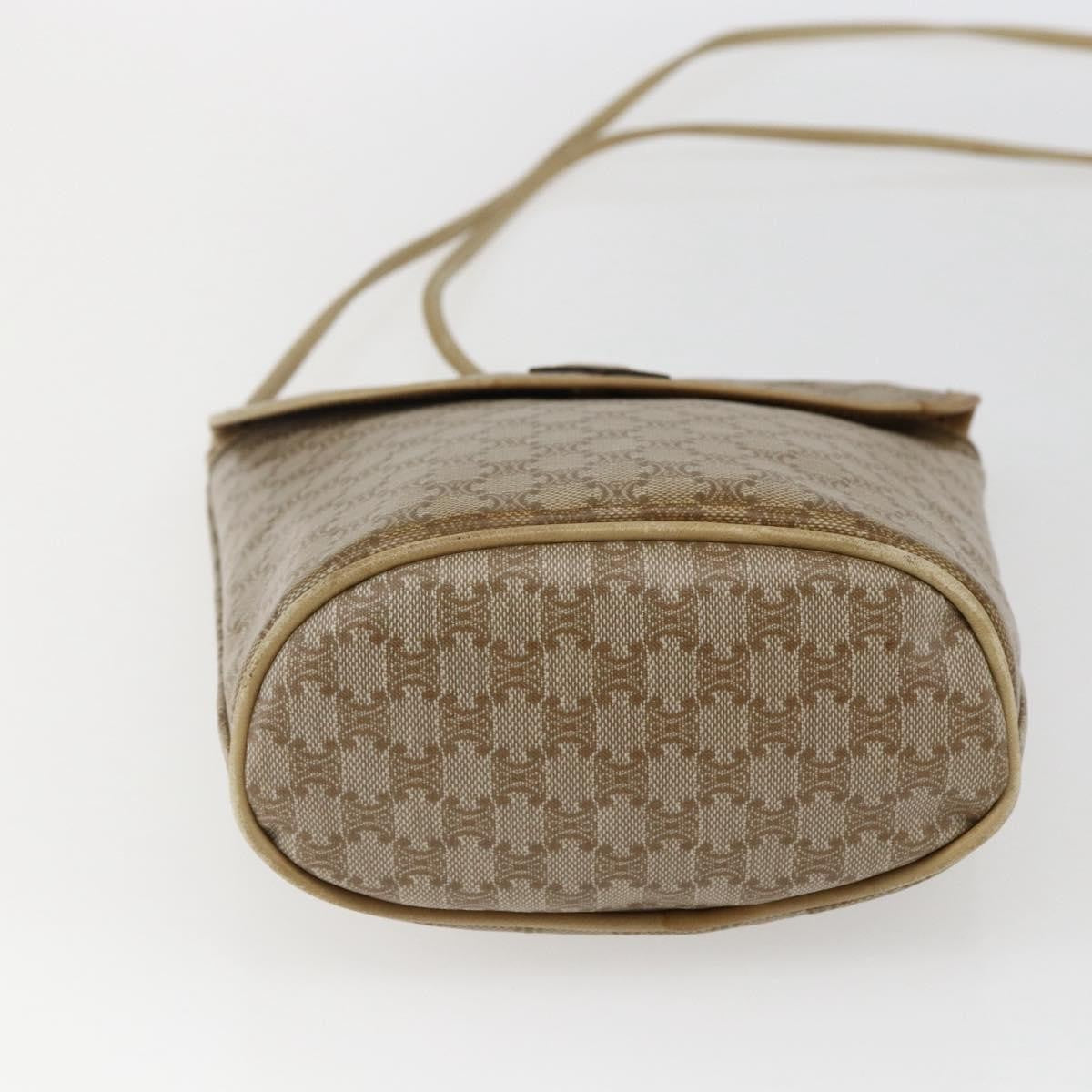 Celine Vintage Macadam Shoulder Bag Canvas Beige Canvas Shoulder Bag Bag