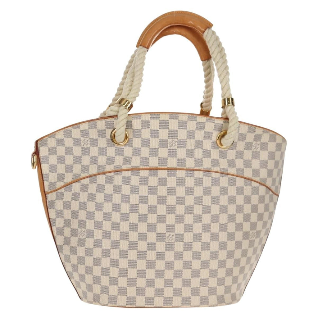 Louis Vuitton Pampelonne Handbag Damier White Canvas Tote Bag