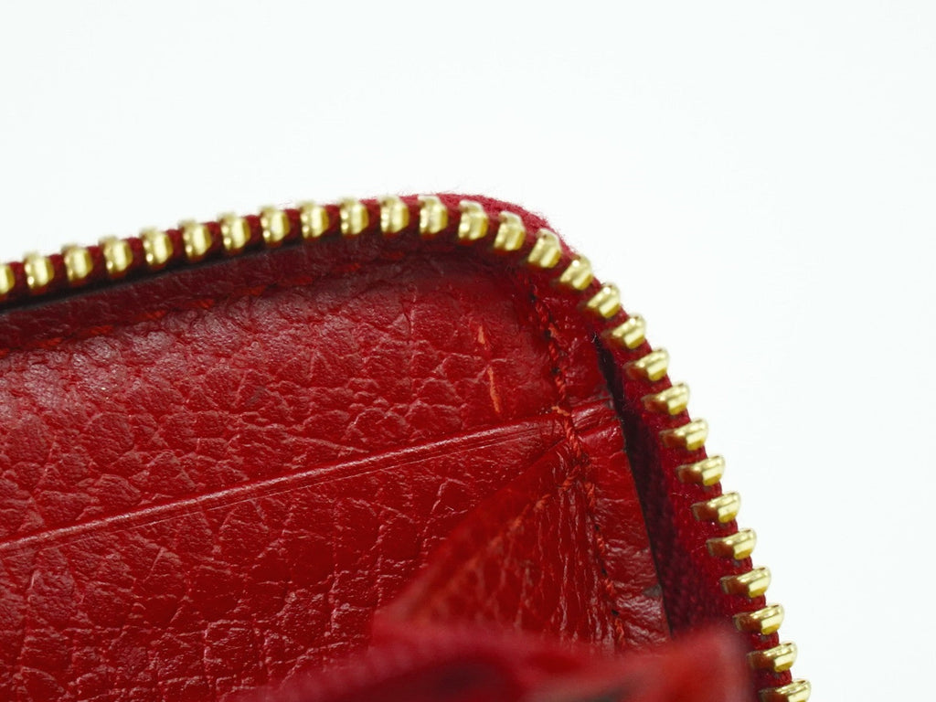 Gucci Gg Marmont Zip Around Wallet Leather Red Leather Wallets Accessory (Pre-Owned)