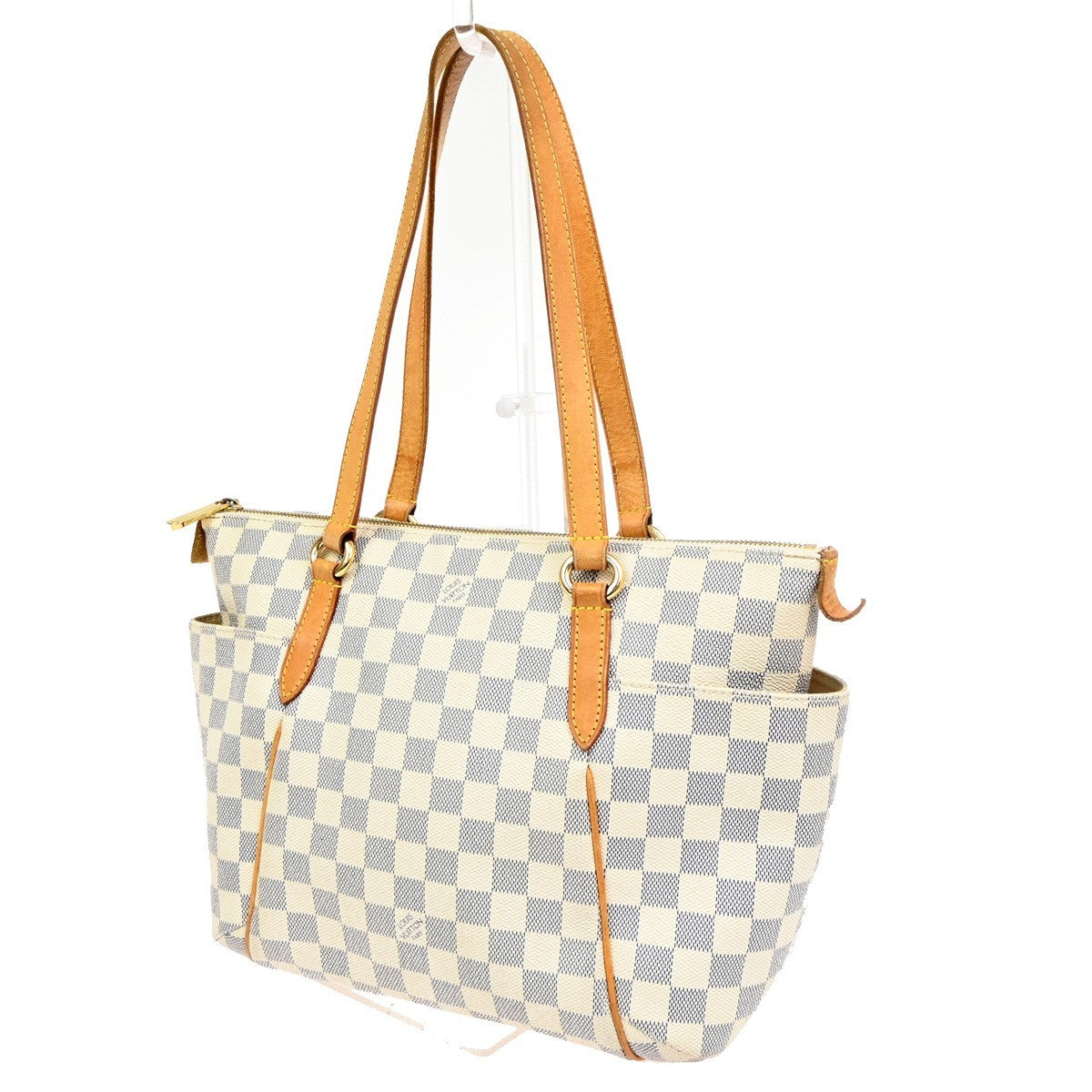 Louis Vuitton Totally Handbag Damier Azur White Canvas Shoulder Bag