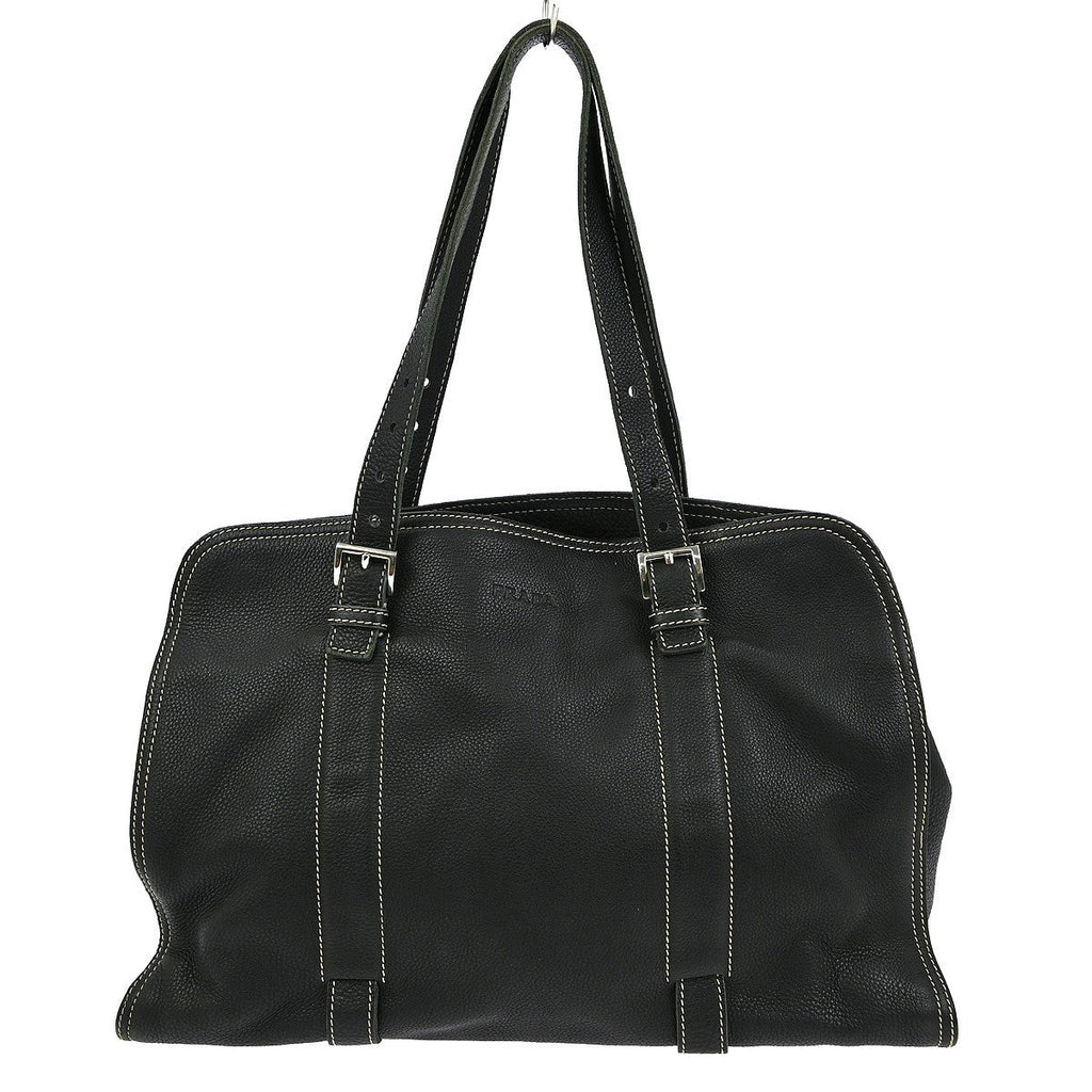 Prada Vintage Tote Leather Black Leather Tote Bag Bag