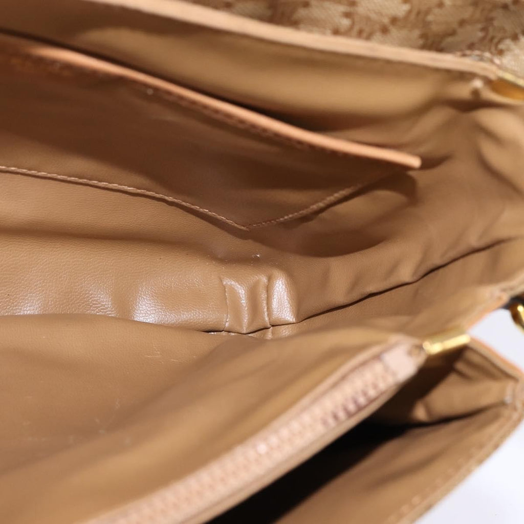 Celine Macadam Shoulder Bag Pvc Leather Beige Canvas Shoulder Bag Bag