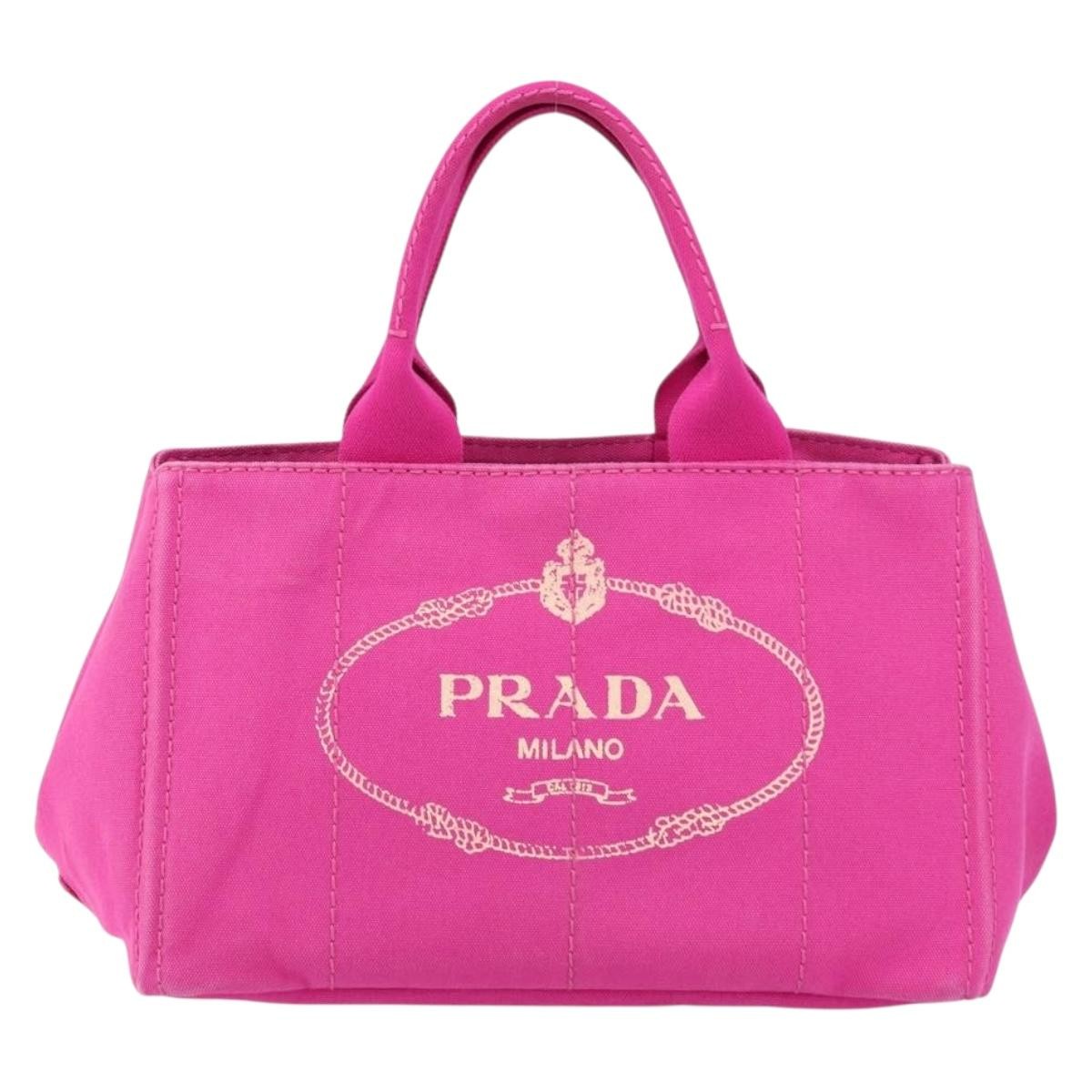 Prada Canapa Tote Canvas Pink Canvas Tote Bag Bag