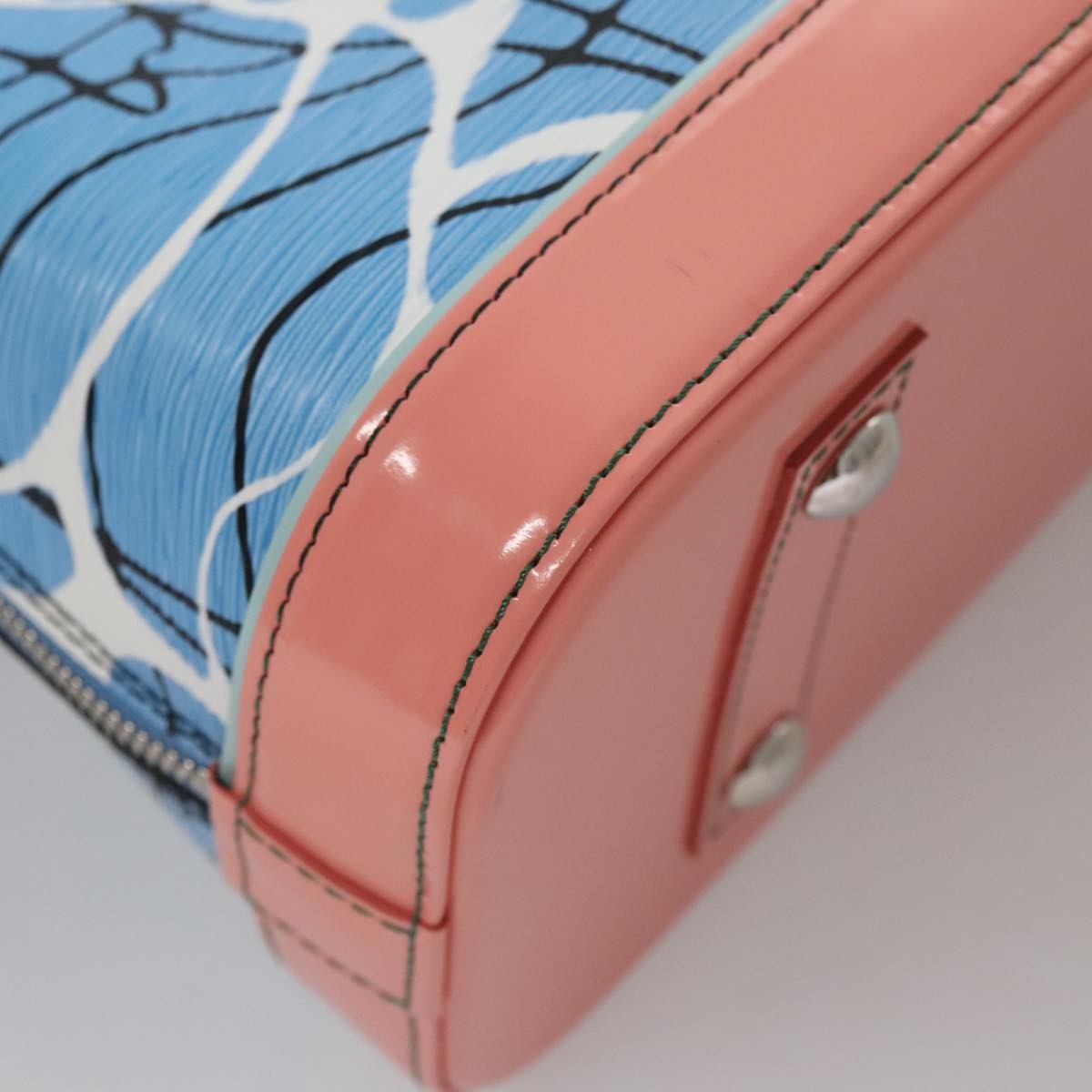 Louis Vuitton Alma Handbag Limited Edition Print Epi Leather Blue Leather Handbag