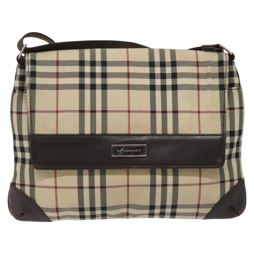 Burberry Nova Check Shoulder Bag Canvas And Leather Beige Canvas Shoulder Bag