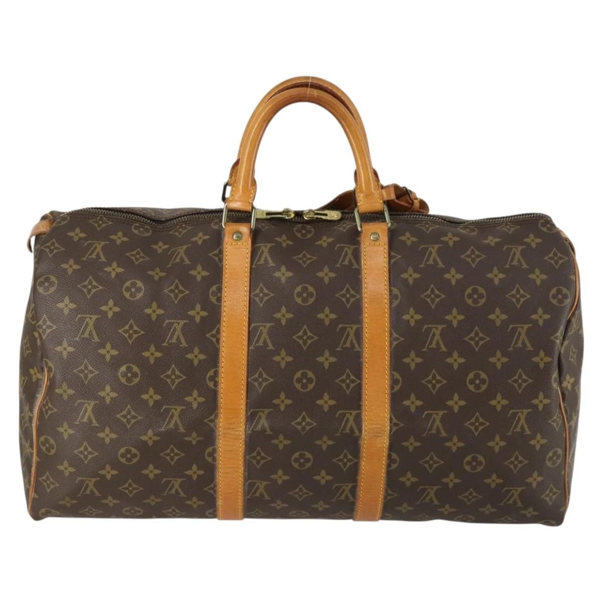 Louis Vuitton Keepall Bag Monogram Canvas Brown Canvas Travel Bag